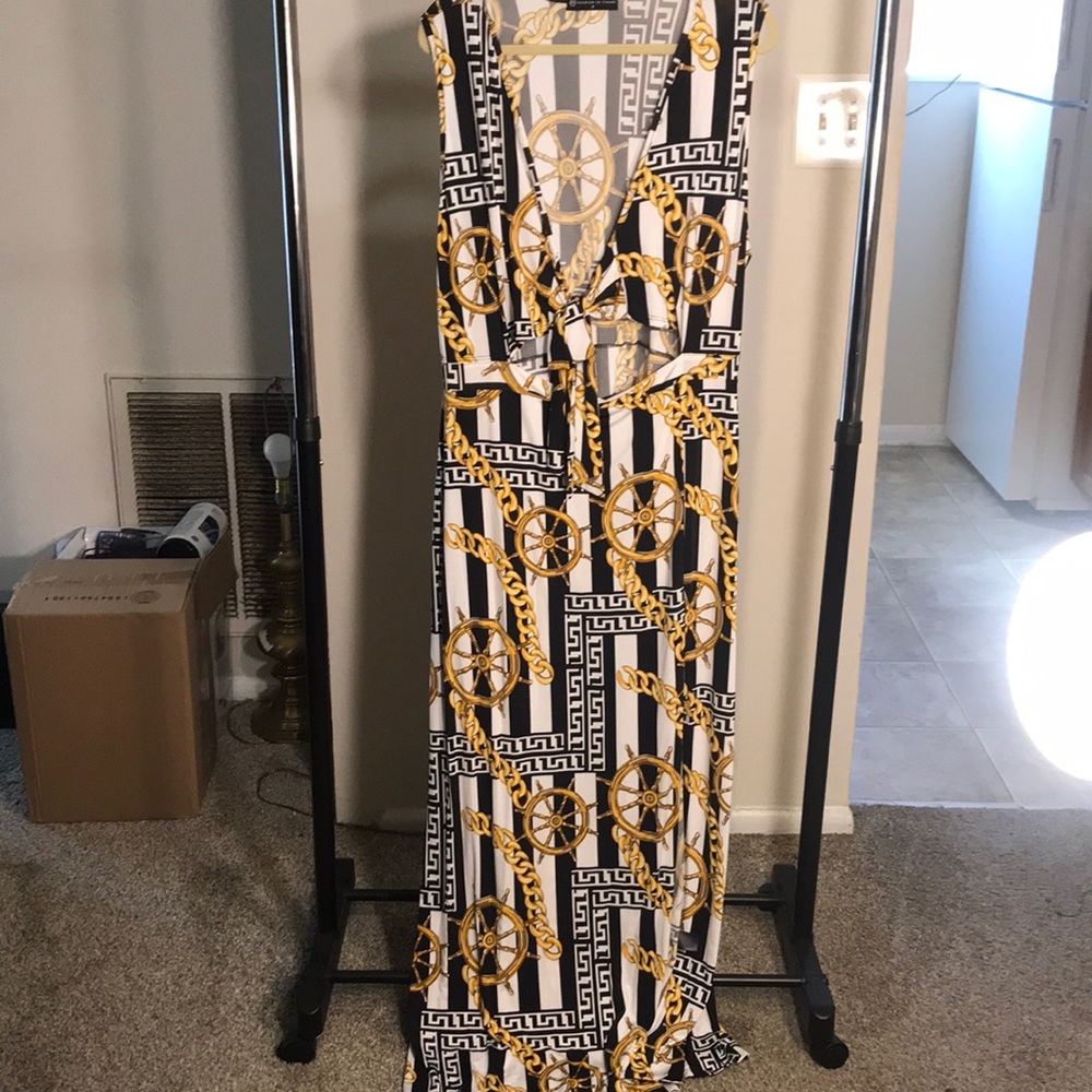 Chain print maxi dress